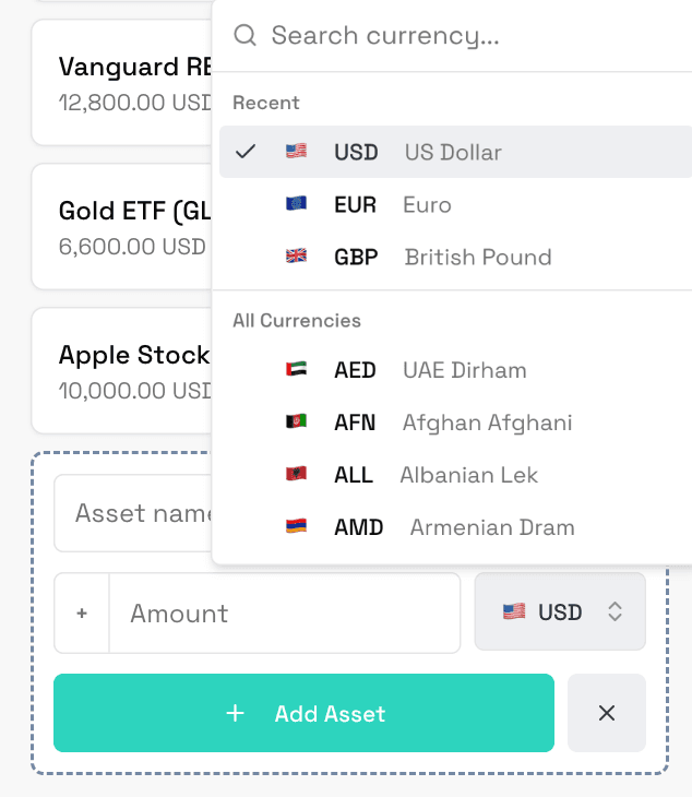 Add entries on mobile - any currency, no bank connection fatstack mobile entry form with multi-currency support